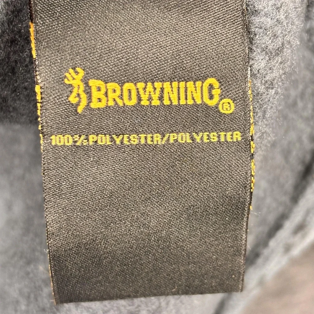 Browning Jacket Mens Medium Gray Full Zip Fleece Colorblock Hunting Outdoor